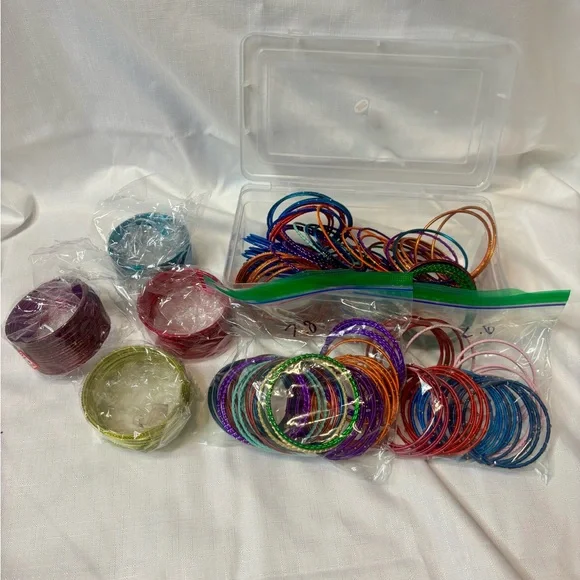 Lot of 75 NEW Colorful Indian Party Bangle Assorted Sizes and Colors - Picture 2 of 5